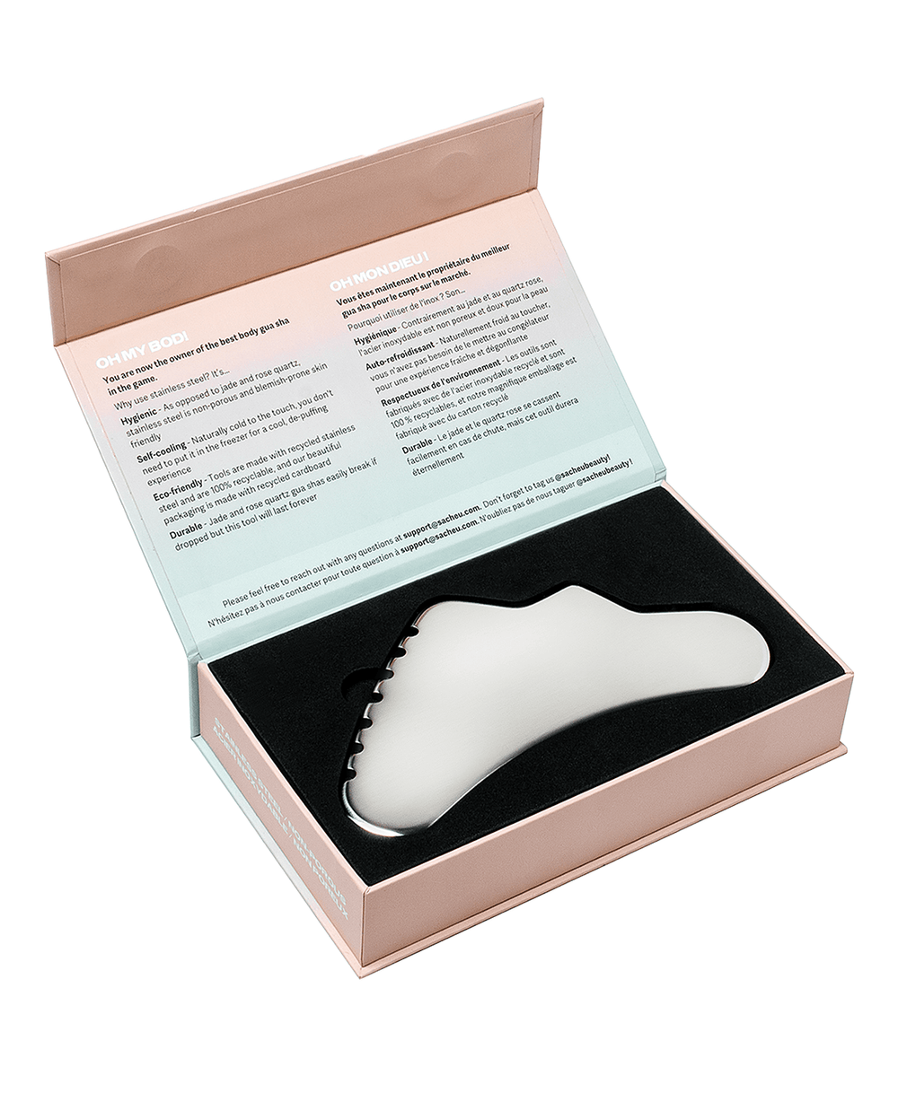 BODY GUA SHA STAINLESS STEEL SACHEU Beauty